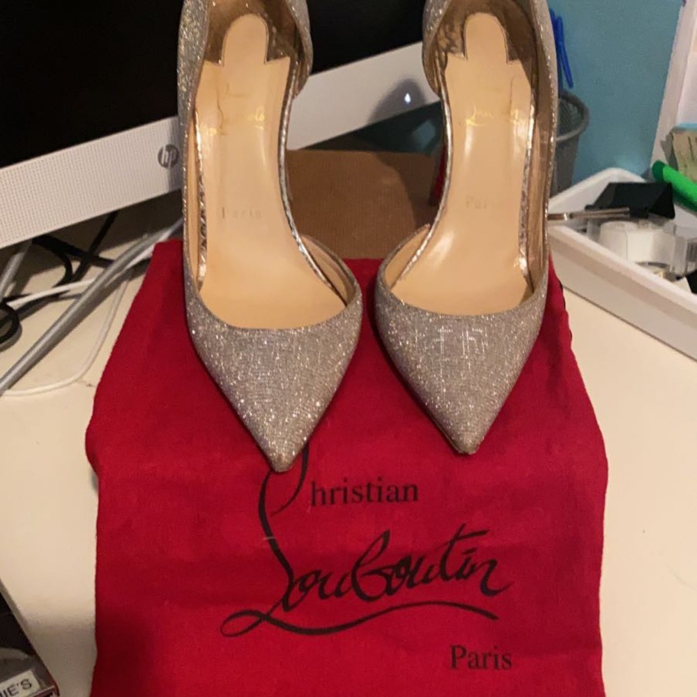 Christian Louboutin gold/sliver heels size 40